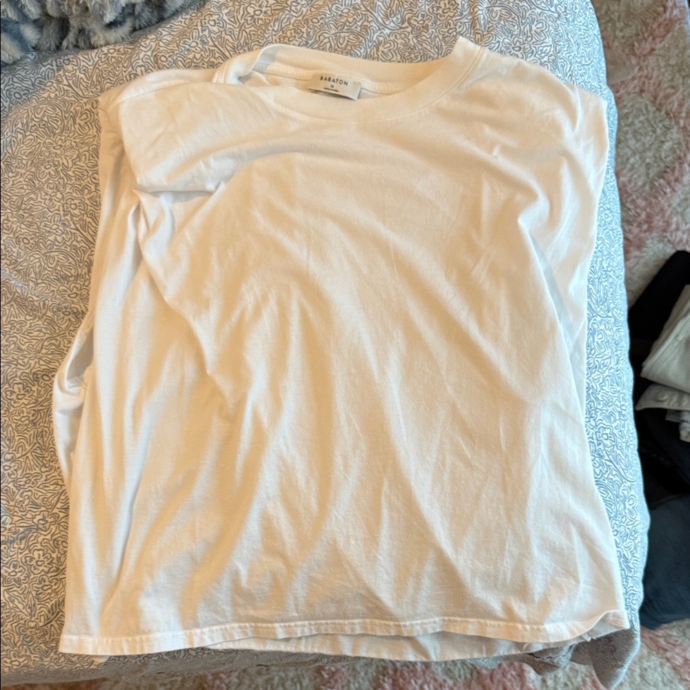 Babaton White Crewneck Tank Top